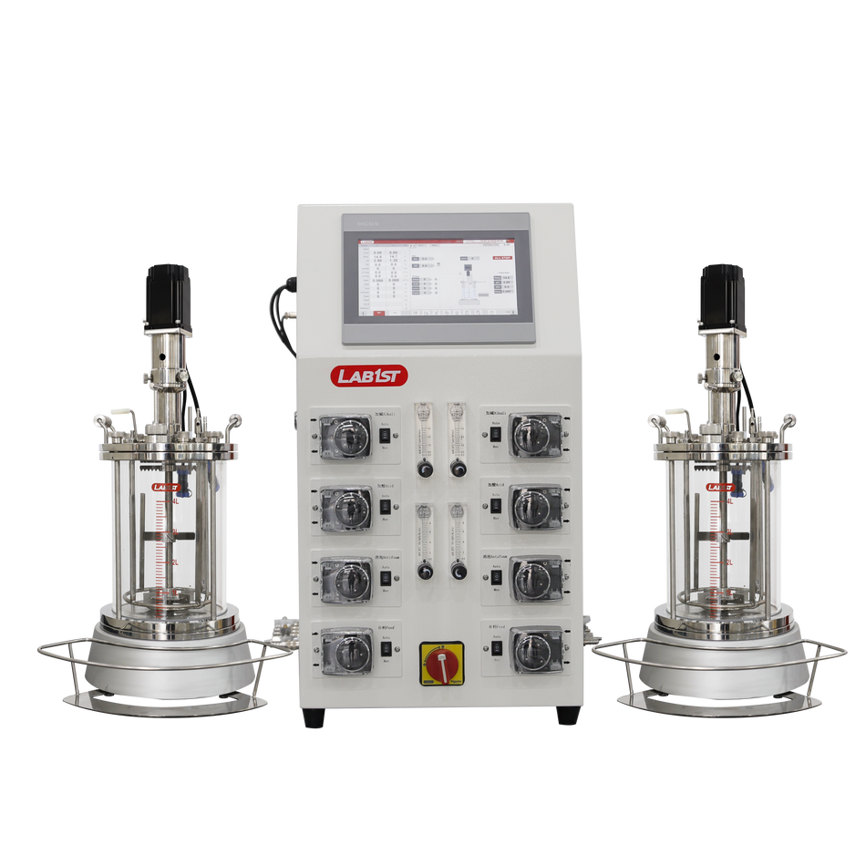 Benchtop Bioreactor Twin Control for Microbial Cultivation BR100-M2