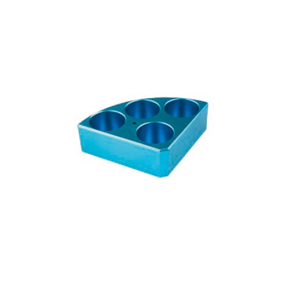 Blue Quarter Pie with 4 Holes and 30 ml Reaction Vessel