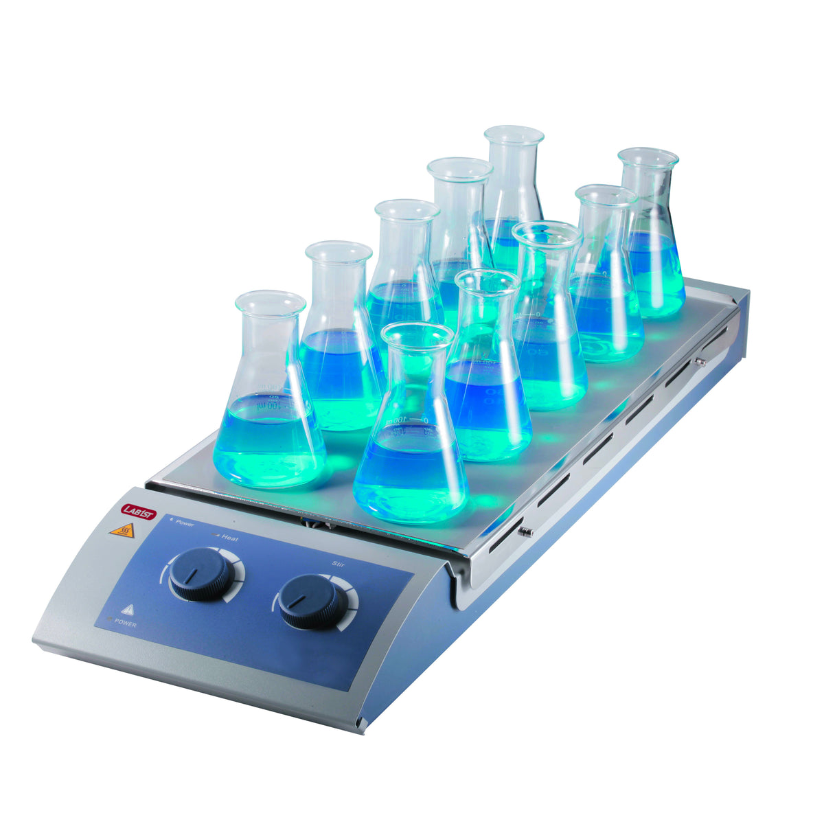 10-Channel Classic Magnetic Stirrer Stainless Steel Plate with Silicone Film