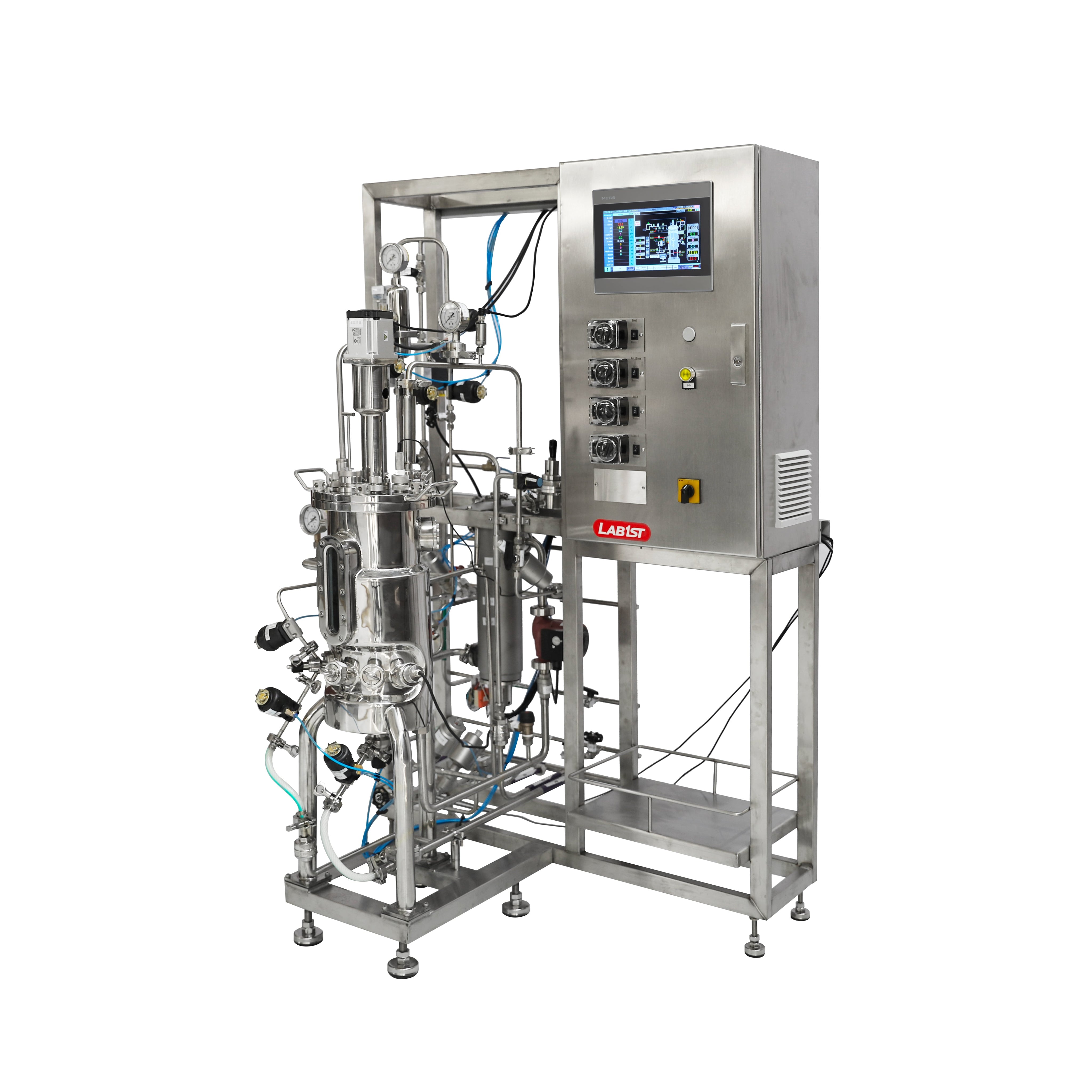10L Stainless Steel Bioreactor for Microbial Fermentation with 2 Gas Inlets BR500-M1