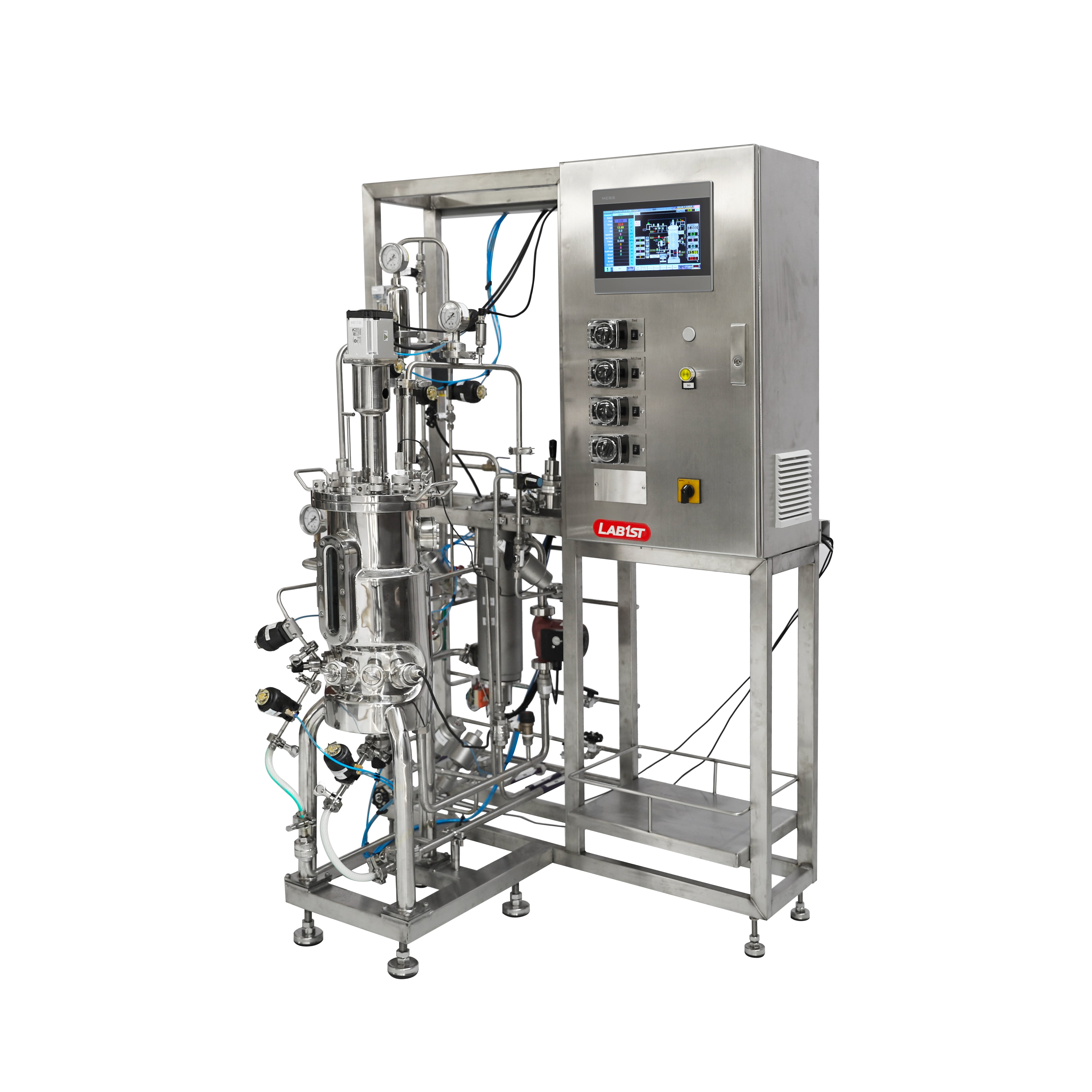 20L Stainless Steel Bioreactor for Microbial Fermentation with 2 Gas Inlets BR500-M1