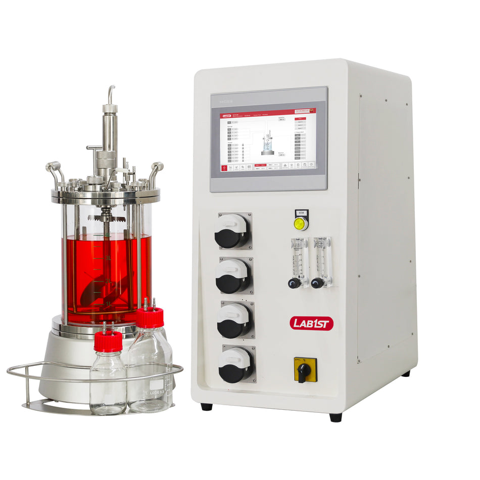 2L Benchtop Bioreactor for Microbial Fermentation with 2 Gas Inlets BR100-M1