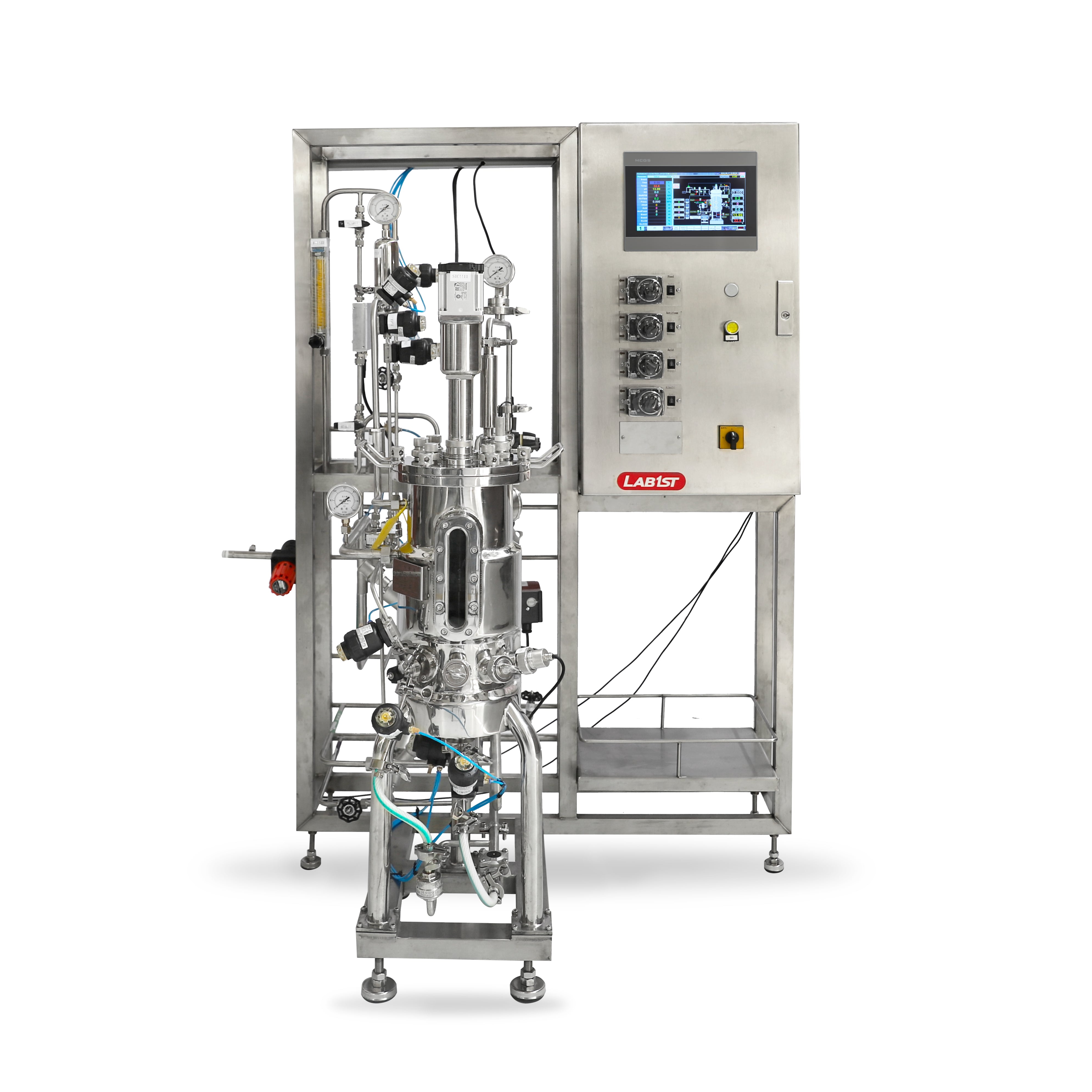 30L Stainless Steel Bioreactor for Microbial Fermentation with 2 Gas Inlets BR500-M1