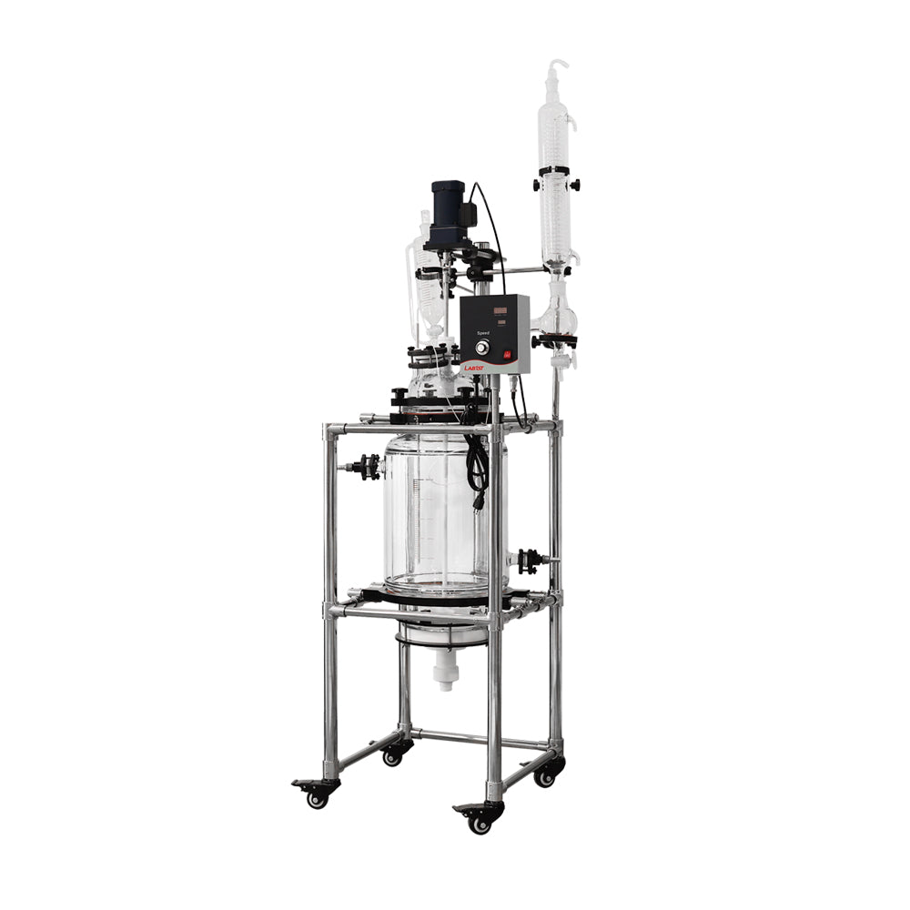 30L Vaccum Filter Jacketed Glass Vessel Stirred Reactor