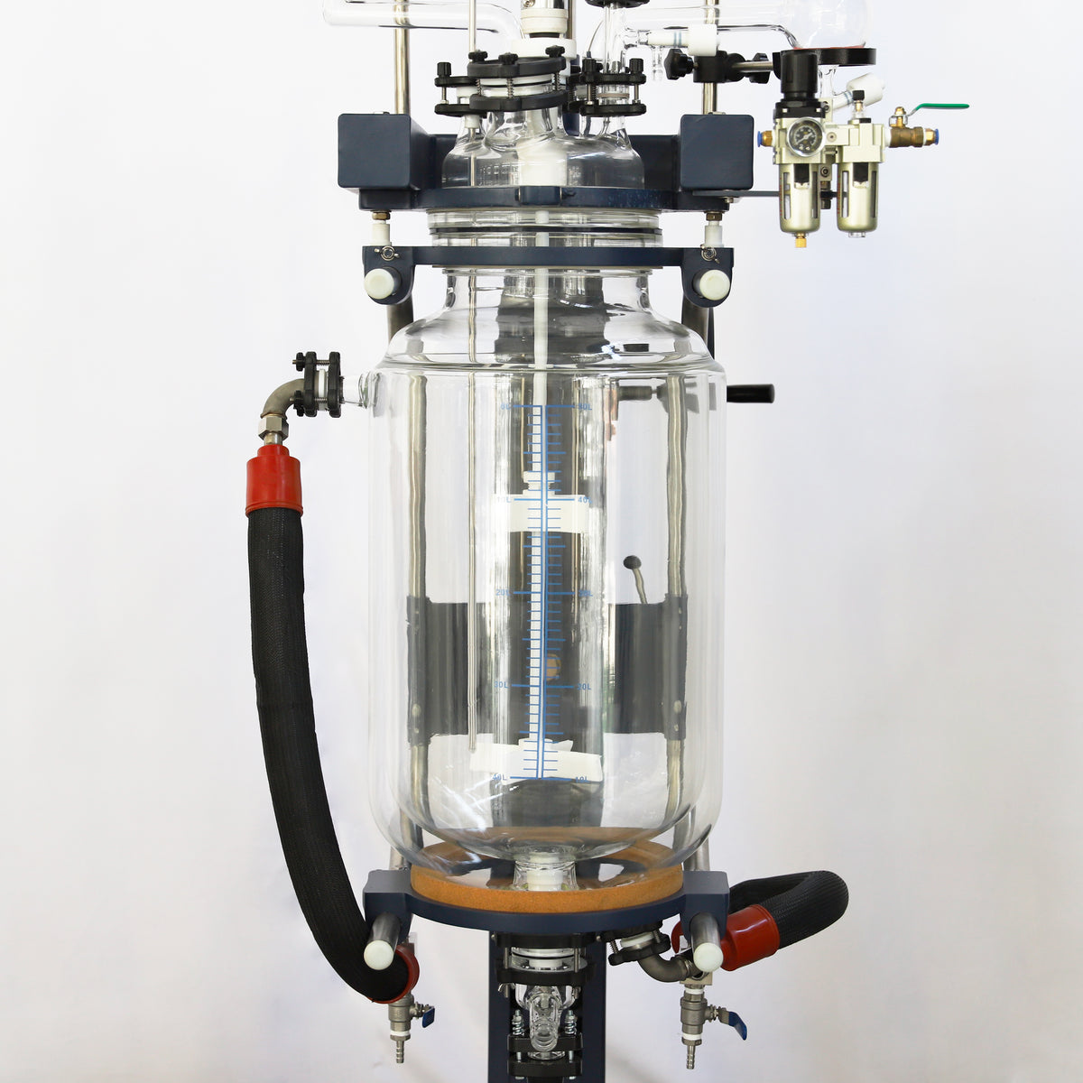 50L Chemical Lab Jacketed Glass Reactor Vessel with Digital Display for ...