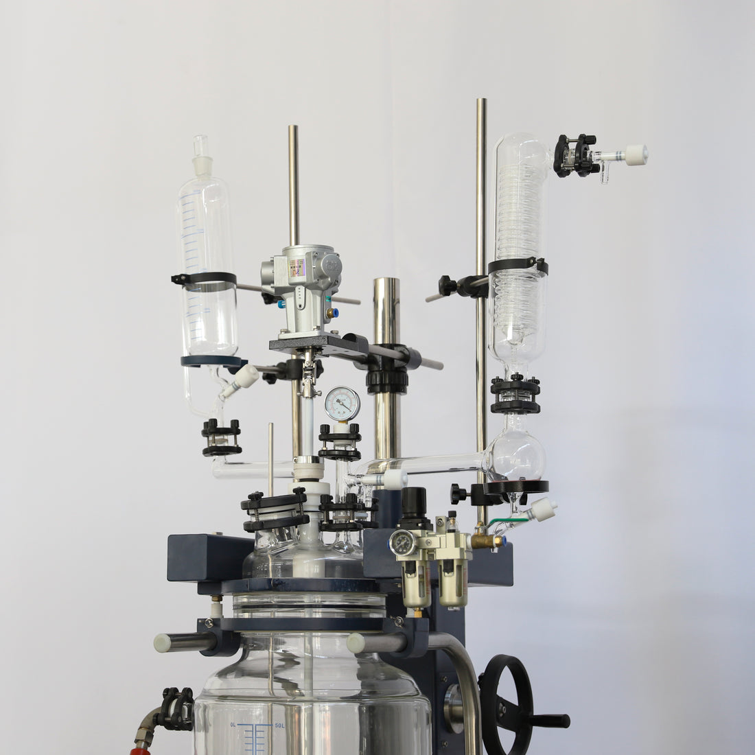 50L Chemical Lab Jacketed Glass Reactor Vessel with Digital Display for ...