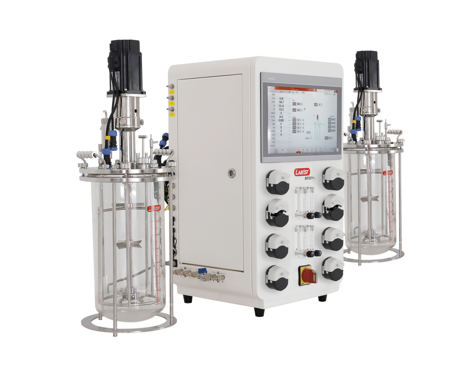 Benchtop Bioreactor Twin Control for Microbial Cultivation Upgrated BR100Pro-M2