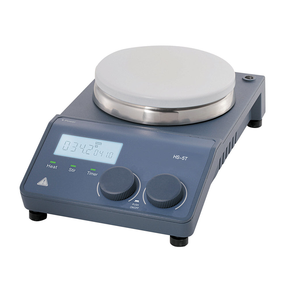 LCD Digital Magnetic Hotplate Stirrer with Timer and Stainless Steel with Ceramic Coated Hotplate Max Temp. 340℃