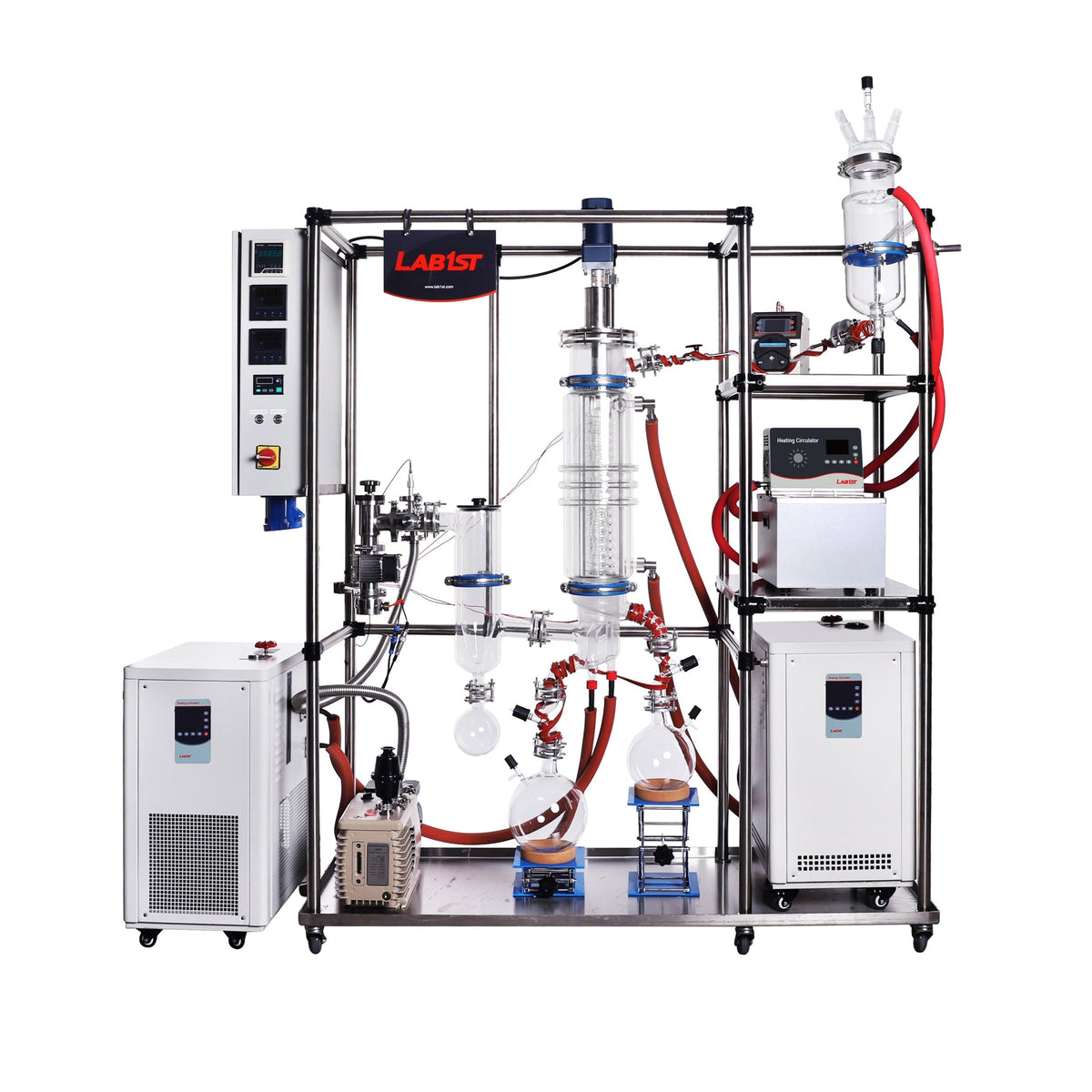 0.75~7.5L/h 0.15㎡ Standard Glass Wiped Film Molecular Distillation Turnkey System