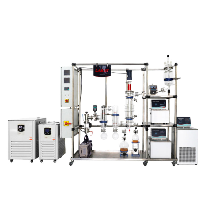 0.75~7.5L/h 0.1㎡ Upgraded Glass Wiped Film Molecular Distillation Turnkey System