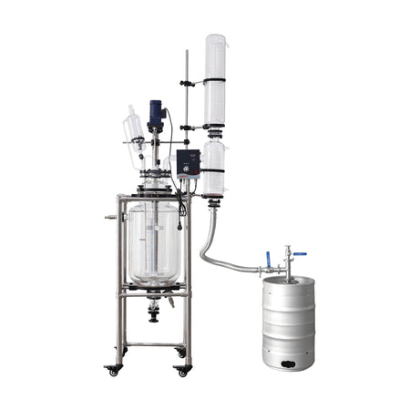150L Jacketed Glass Evaporation Reactor Vessel Chemistry with Digital Display